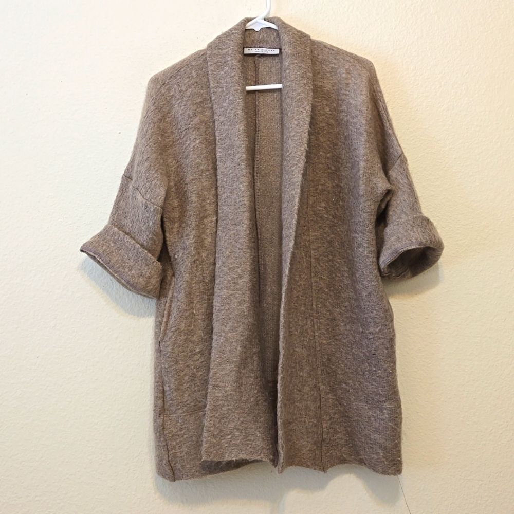 Bryn Walker‎ 3/4 sleeve lagenlook tan cardigan size xs
